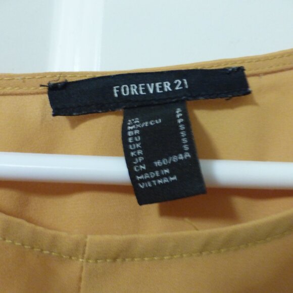 FOREVER 21 mustard yellow semi-sheer boxy sleeves top - Picture 3 of 7